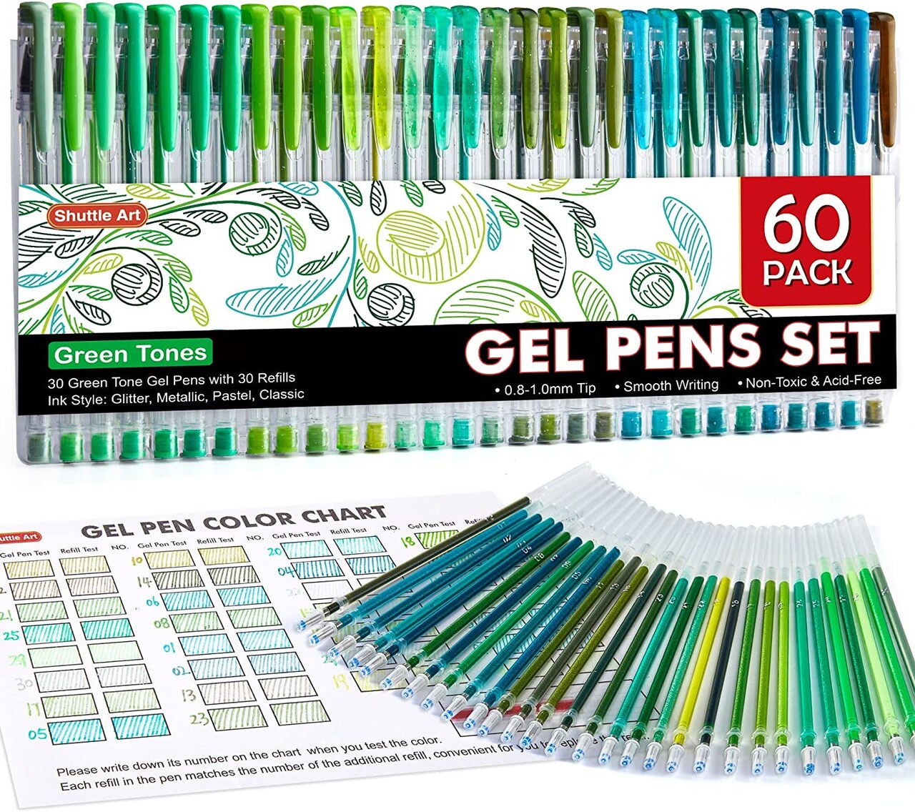 Pastel Gel Pens, 24 Pastel Milky Colors Gel Pen for Black Paper, Adults Coloring Books Drawing Doodling Crafts Scrapbooking Journaling